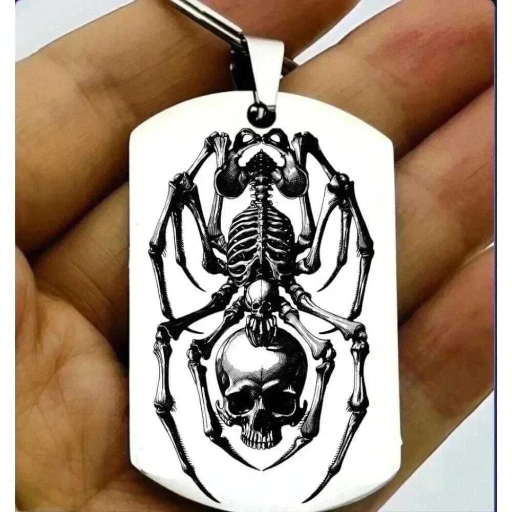 Spider Skull hot Horror Art Keychain
